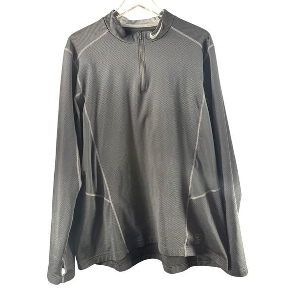 Nike Pro Combat Dri Fit Hyperwarm Lite Fitted Quarter Zip Shirt Top Mens XXL - Picture 1 of 7